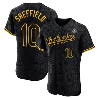 Authentic Gary Sheffield Men's Los Angeles Dodgers Snake Skin City 2024 World Series Jersey - Black