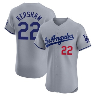 Elite Clayton Kershaw Men's Los Angeles Dodgers Road Jersey - Gray