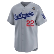 Limited Clayton Kershaw Youth Los Angeles Dodgers Away 2024 World Series Jersey - Gray