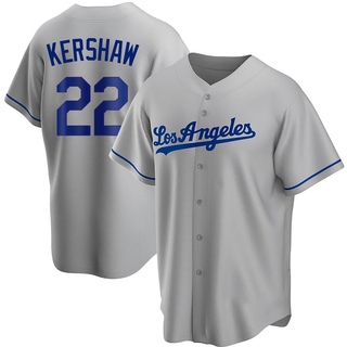 Replica Clayton Kershaw Men's Los Angeles Dodgers Road Jersey - Gray